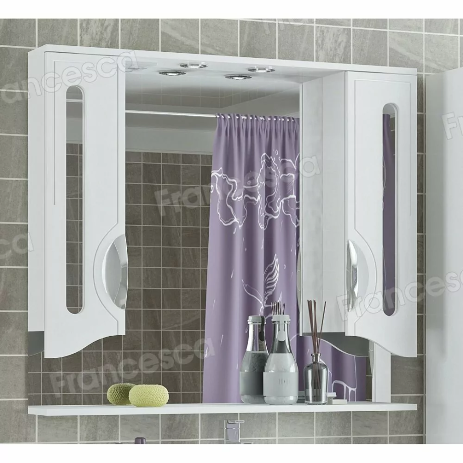 Зеркало с шкафчиком Francesca Инфинити 100 свет, белый