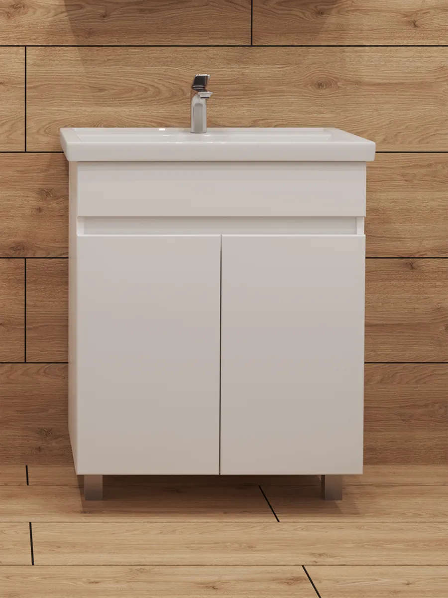 Тумба напольная SanStar Квадро 70 с раковиной Фостер 70 белый