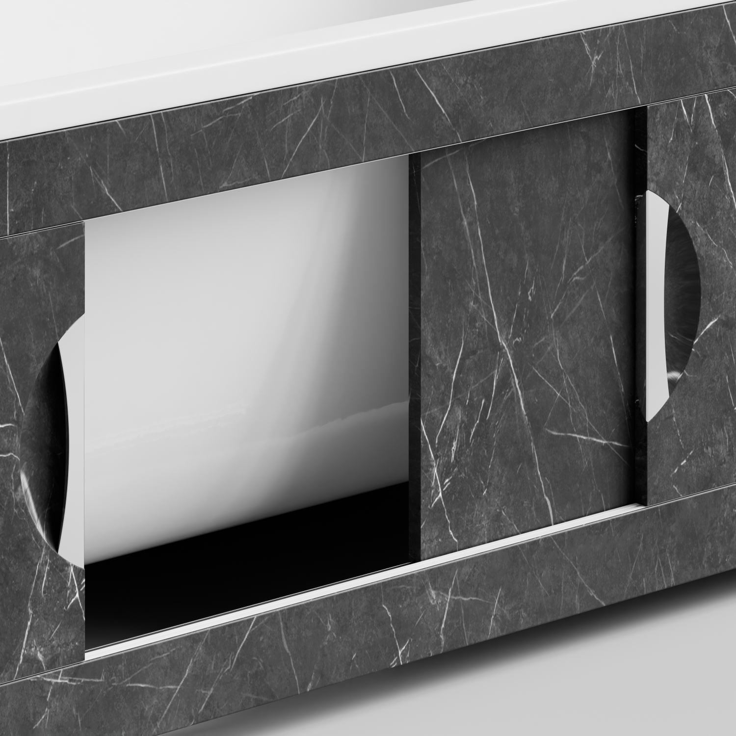 Экран под ванну Vod-ok Топ 180 раздвижной Мрамор Графит софт тач