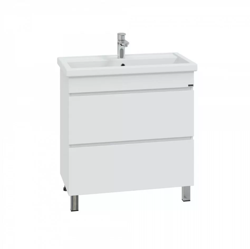Тумба напольная Санта Марс 80 с раковиной 80 Фостер, 2 ящика, белая
