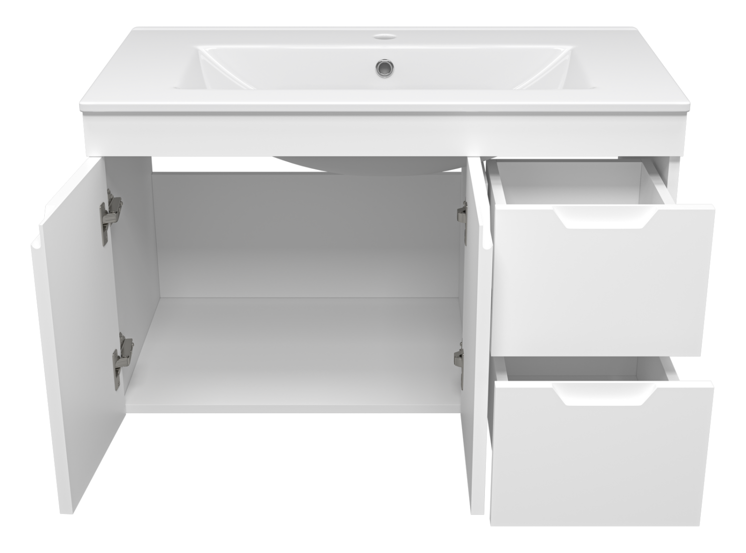 Тумба с раковиной Misty Оптима 90 подвесная, белый