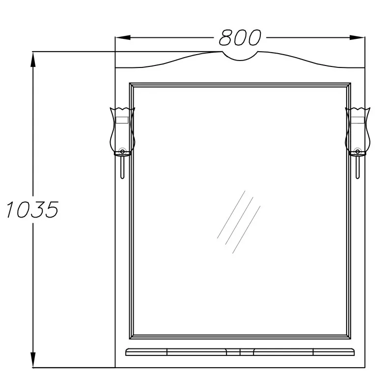 Зеркало Opadiris Брунелла 80 свет, белый