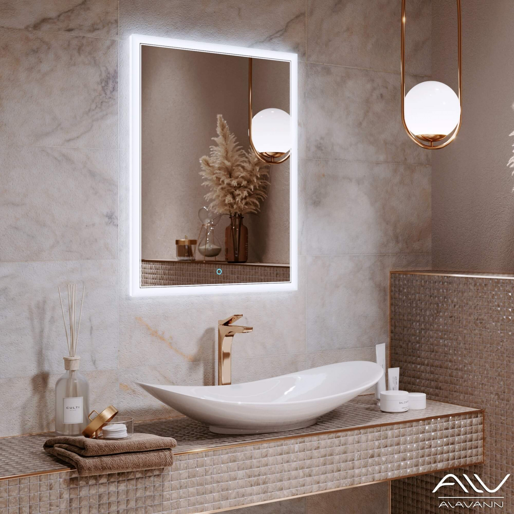 Зеркало Alavann Emma 50 свет, сенсор