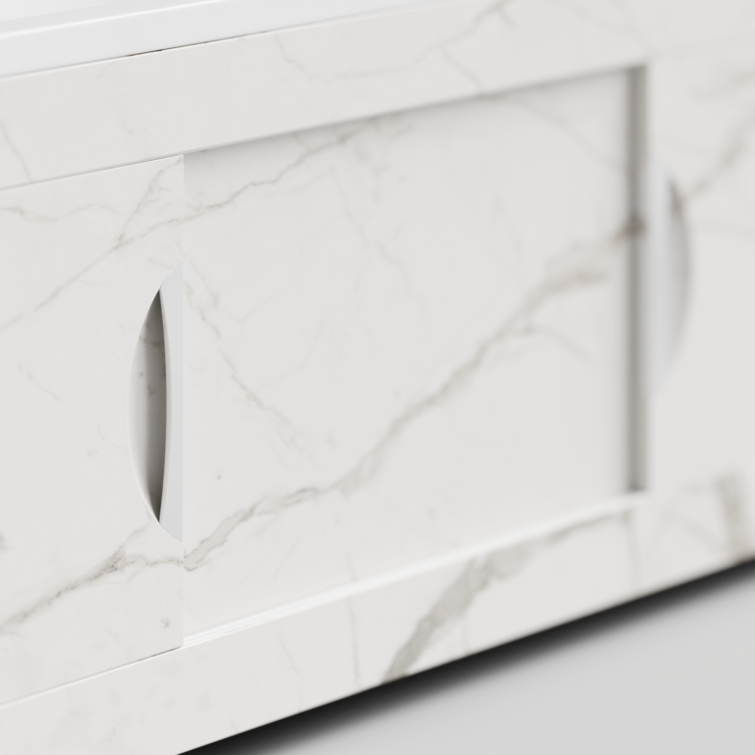 Экран под ванну Vod-ok Топ 180 раздвижной Мрамор Белый натур милк