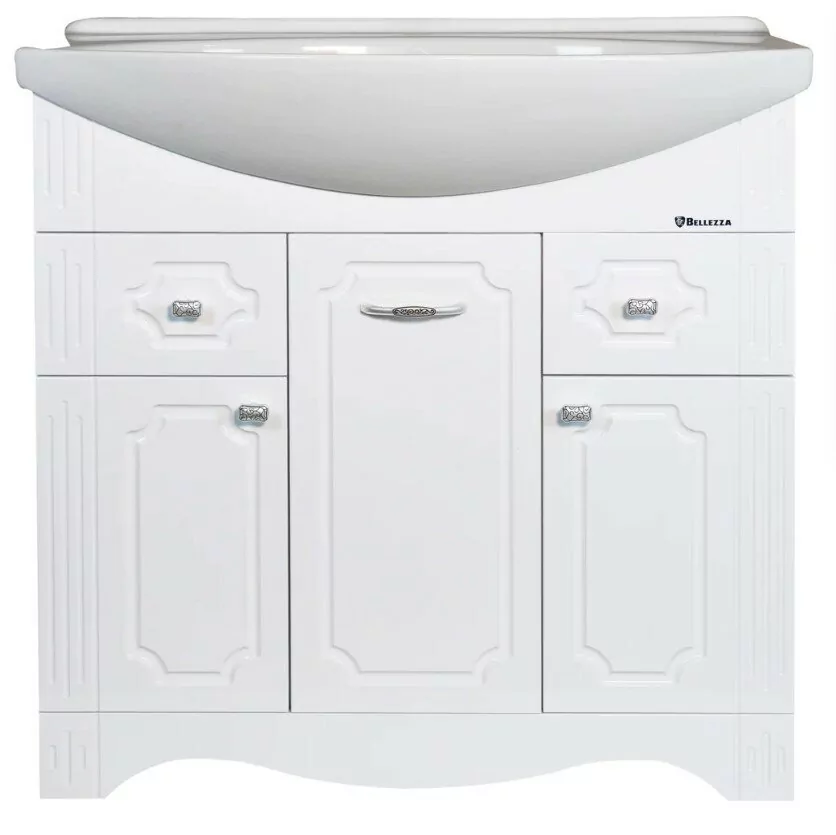 Тумба с раковиной Bellezza Кантри 85 напольная, белая