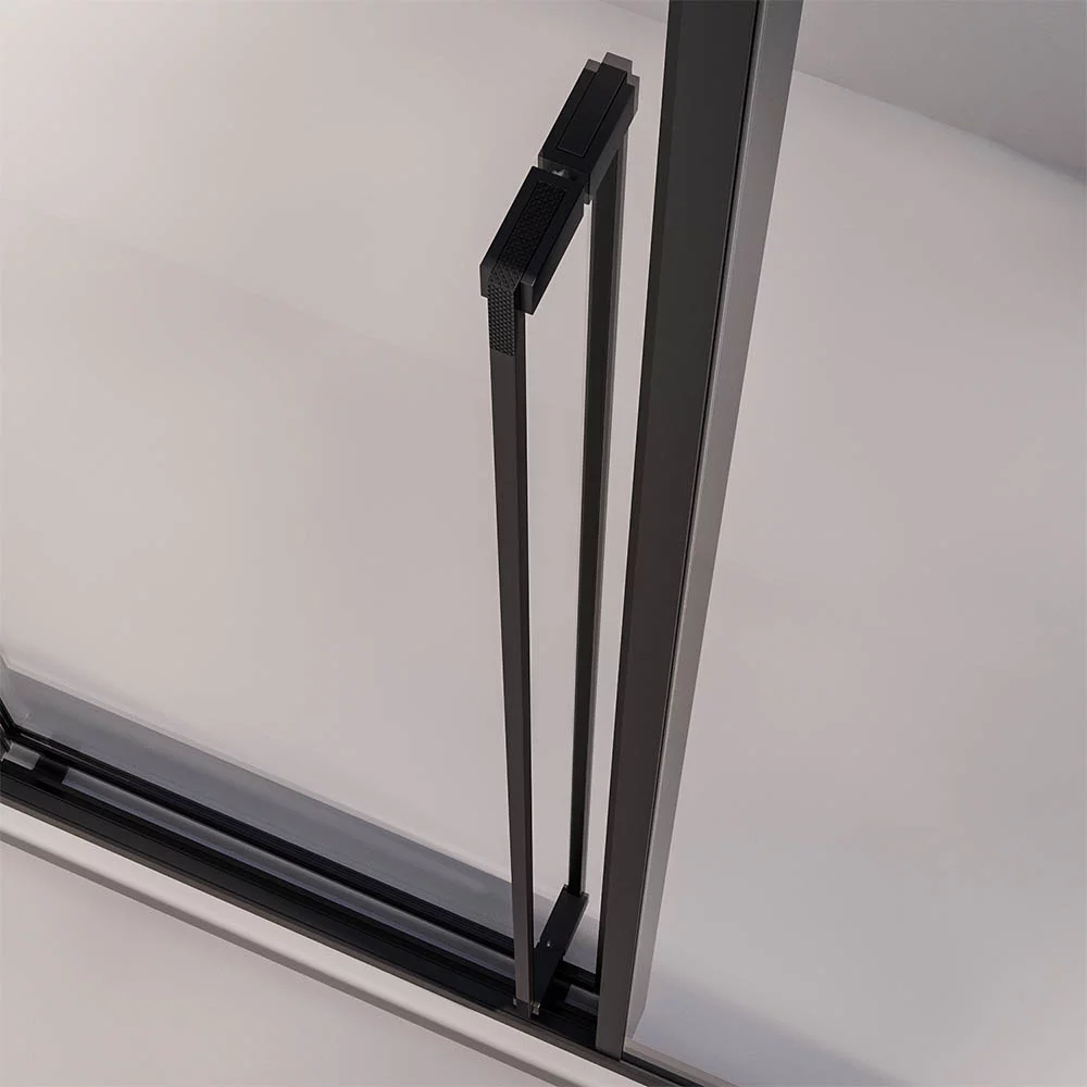 Душевая дверь раздвижная Veconi Premium Prato 300 B-R, 1200х2000, черный матовый, стекло прозрачное