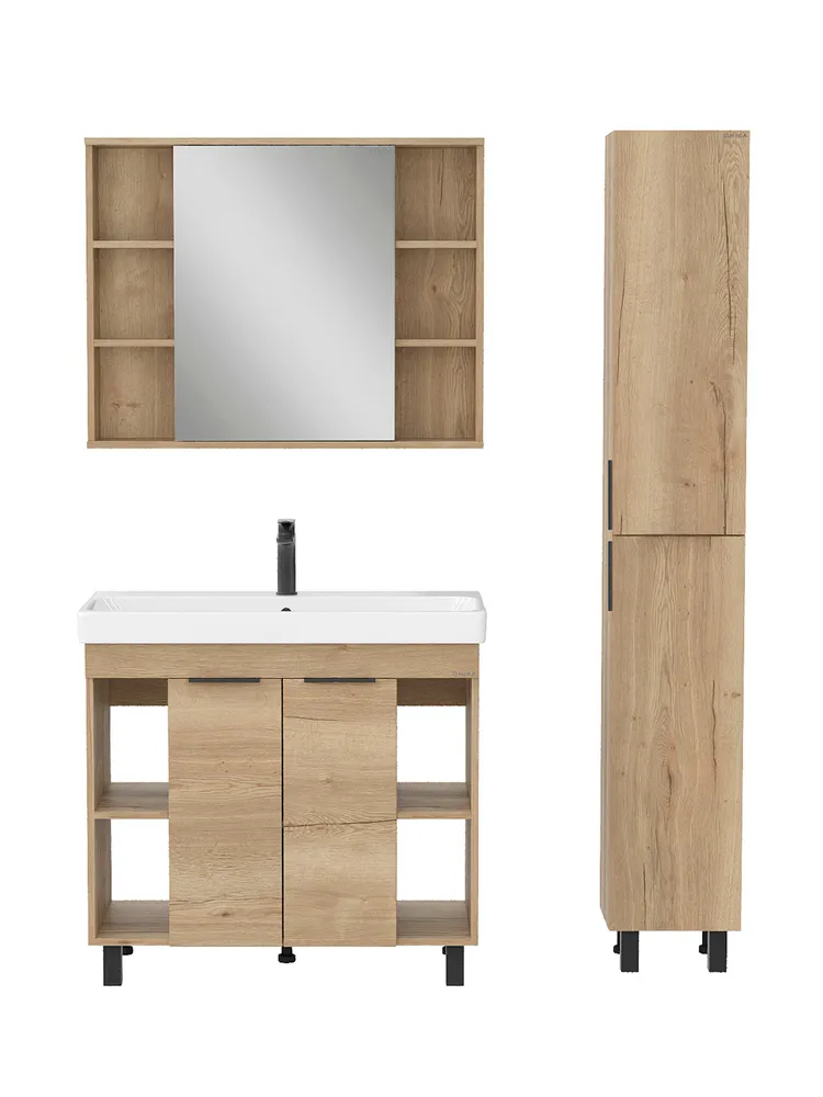 Зеркало-шкаф Onika Легран 90 универсальное, дуб галифакс от магазина Vanna-Vanna.ru!