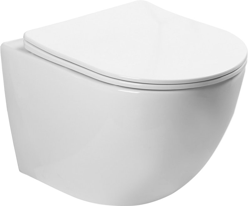 Унитаз подвесной SantiLine SL-5005+SL-01 с инсталляцией и кнопкой, белый