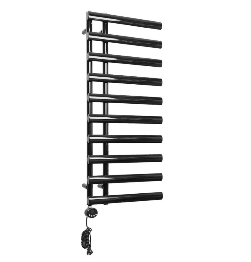 Полотенцесушитель электрический Domoterm Гамма П10 500х1140 EL левый, черный матовый