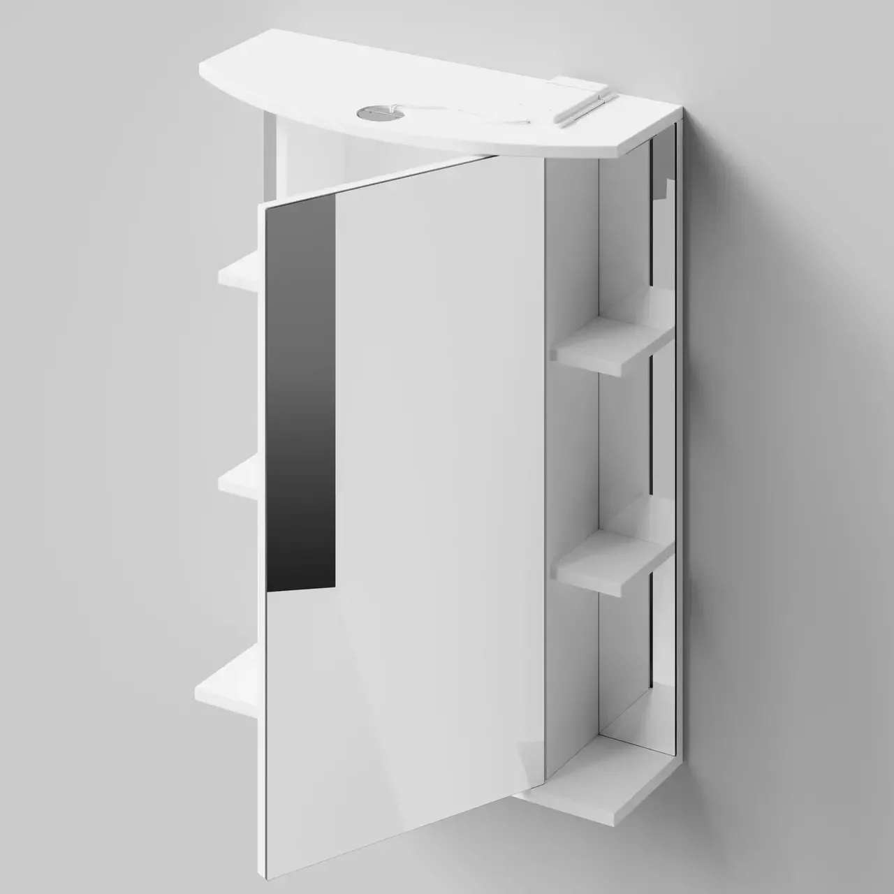 Зеркало-шкаф Vod-ok Эльба 60 L/R свет, белый от магазина Vanna-Vanna.ru!