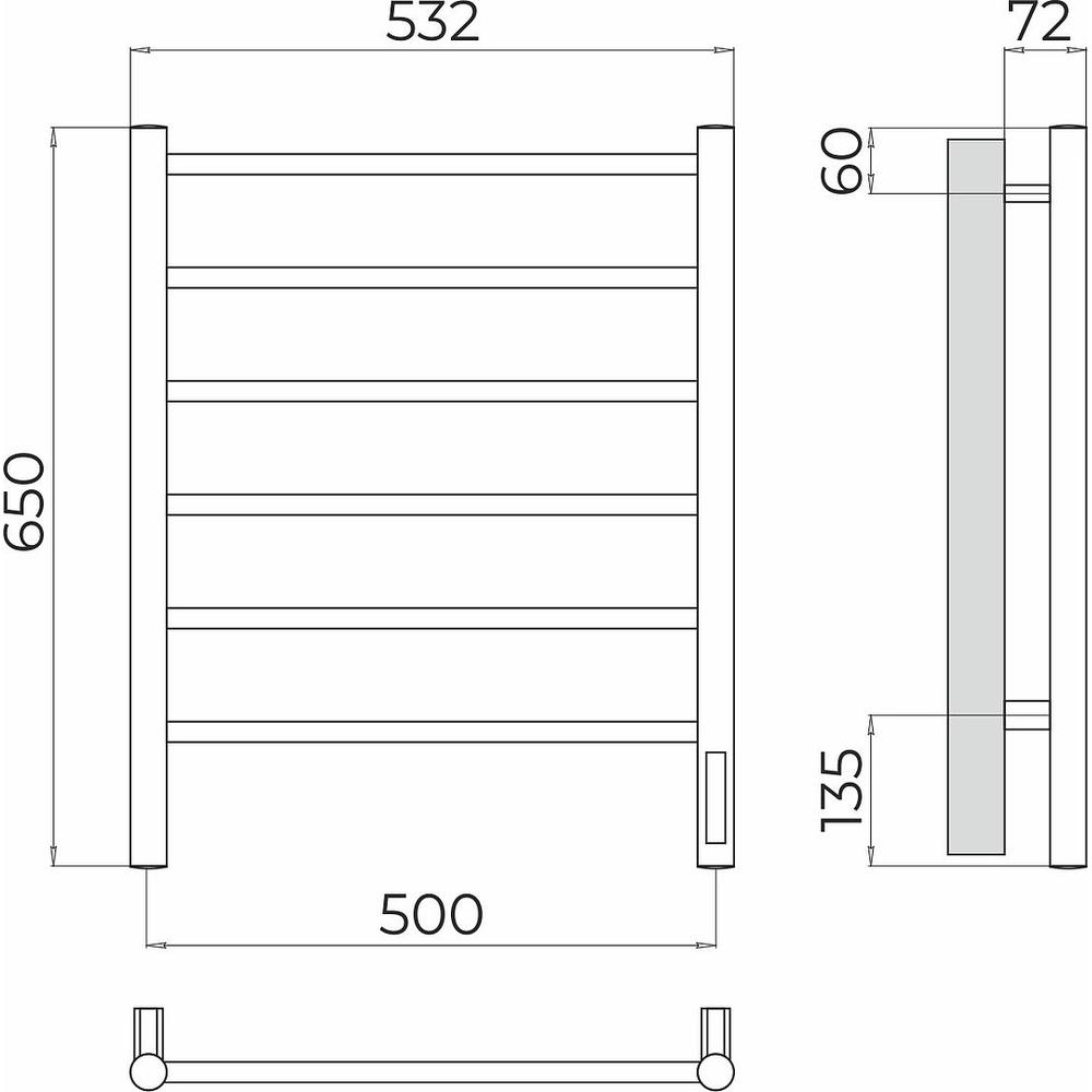 Полотенцесушитель электрический Terminus Аврора П6 50х65