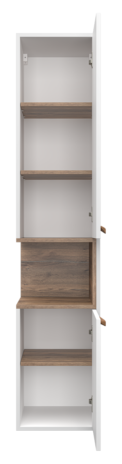 Пенал Brevita Bergen 35 подвесной, R, белый/дуб галифакс олово