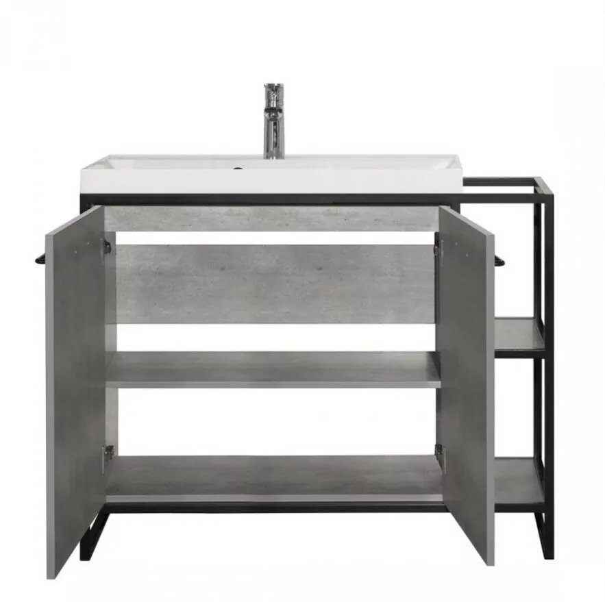 Мебель для ванной Style Line Лофт 80/100 комплект, напольный, левый, бетон