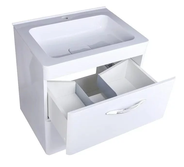 Тумба подвесная Style Line Каре 60 Люкс Plus с раковиной Каре Люкс 60, белая