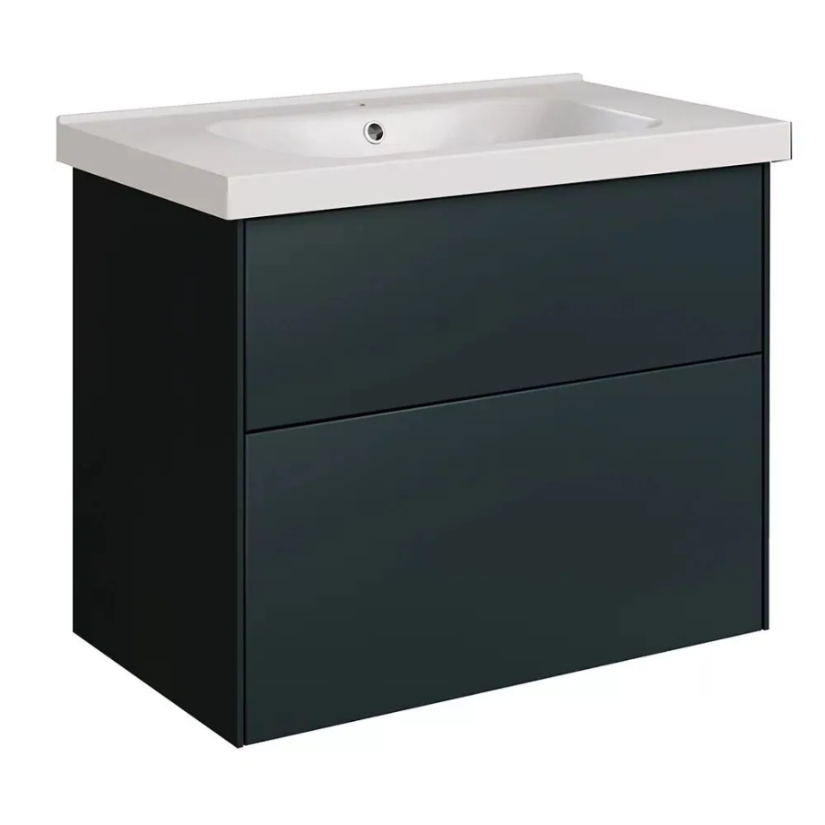 Тумба подвесная Asb-Woodline Гранада 80 с раковиной Odensvik 80, авокадо софт