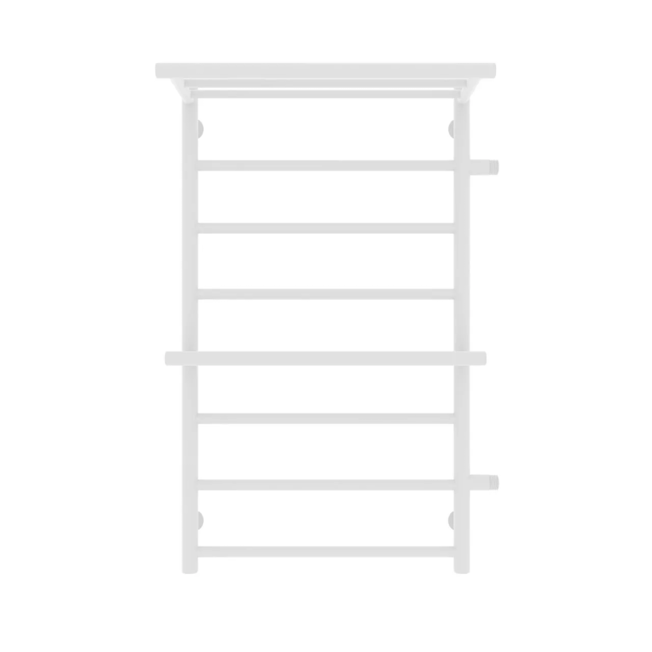 Полотенцесушитель водяной Laris Лавина П9 500х800 R МЦ 500-1, боковой, с полкой, белый матовый