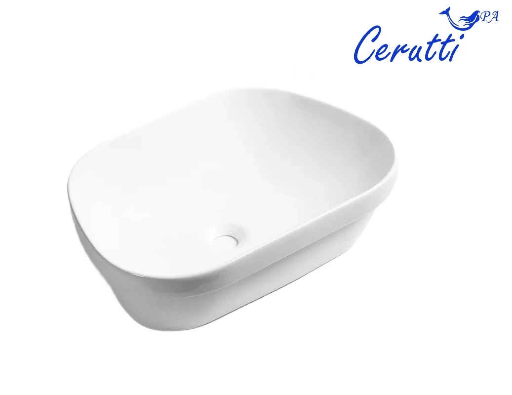 Раковина накладная Ceruttispa CR0023 (570х390х150) белая, трапеция от магазина Vanna-Vanna.ru!