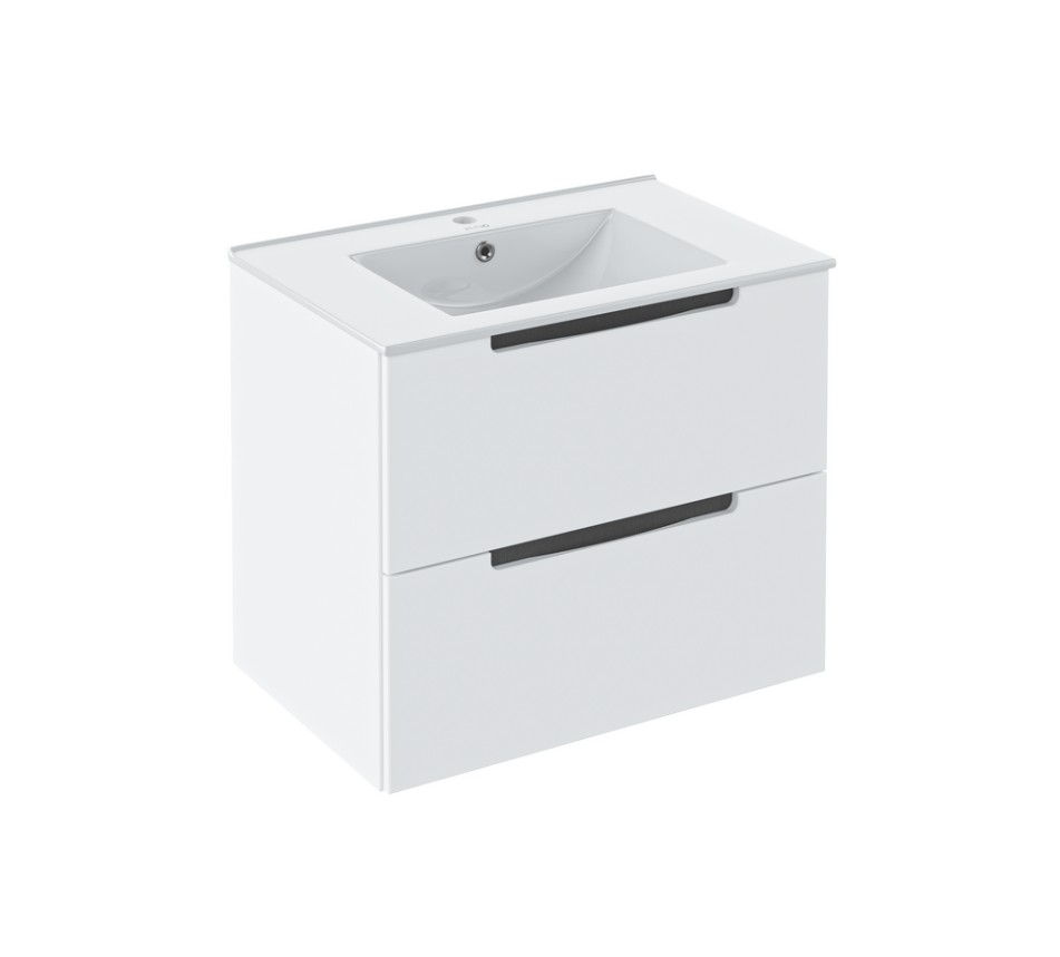 Тумба подвесная Runo Лина 70 с раковиной Teffy 70, белый