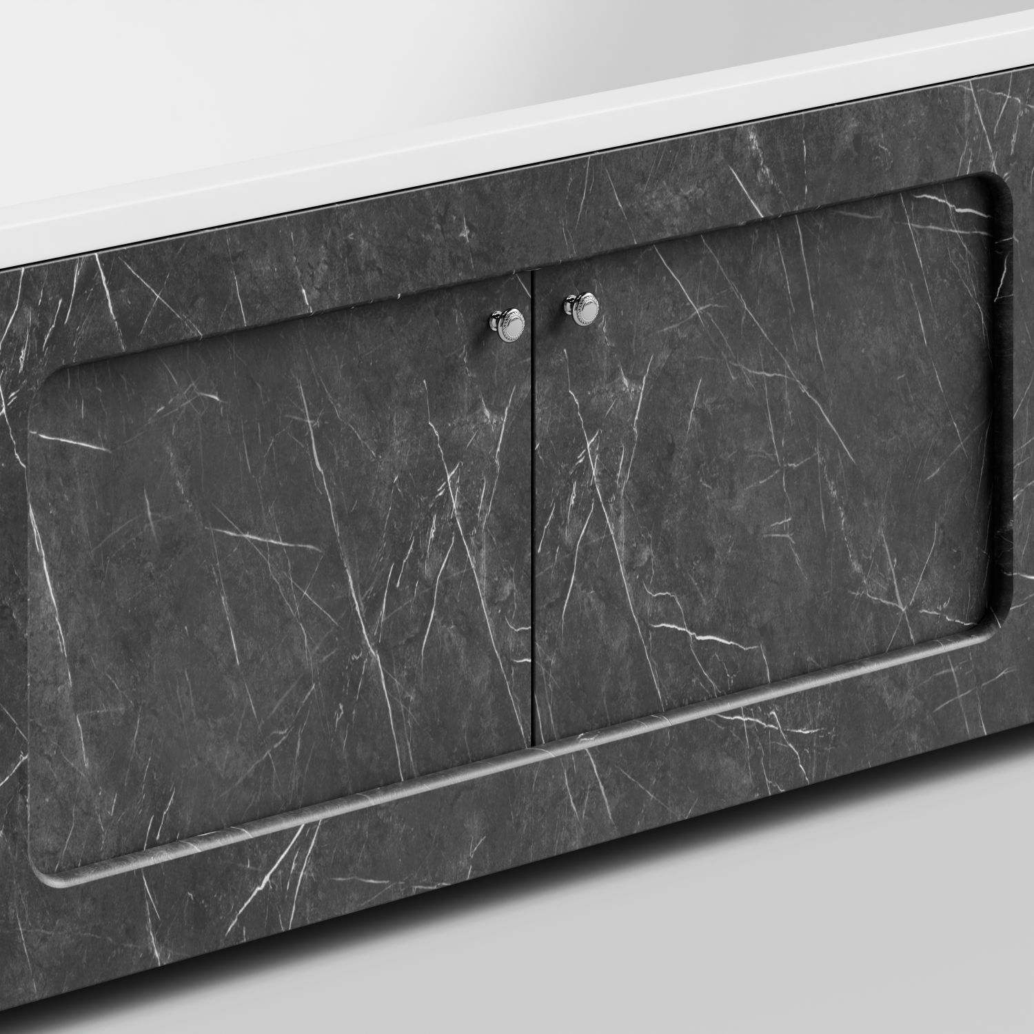 Экран под ванну Vod-ok Лидер 180 раздвижной Мрамор Графит софт тач