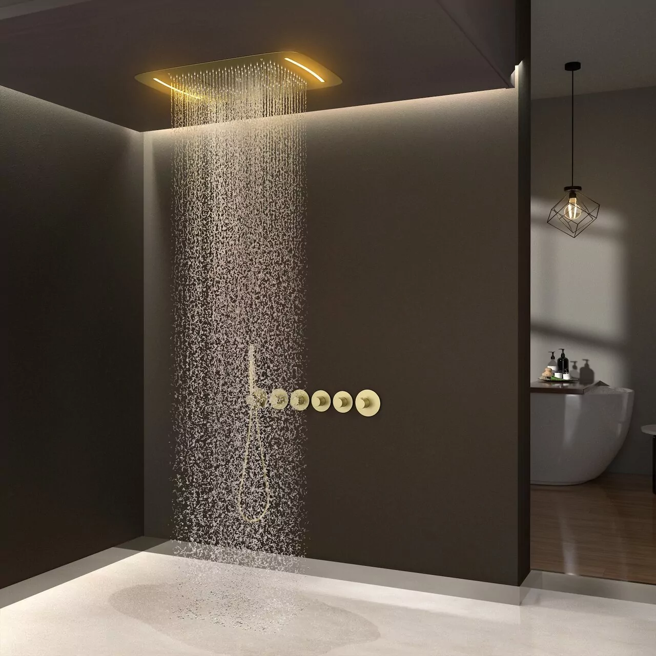 Душевой комплект Timo Saona SX-2319/17SM матовое золото