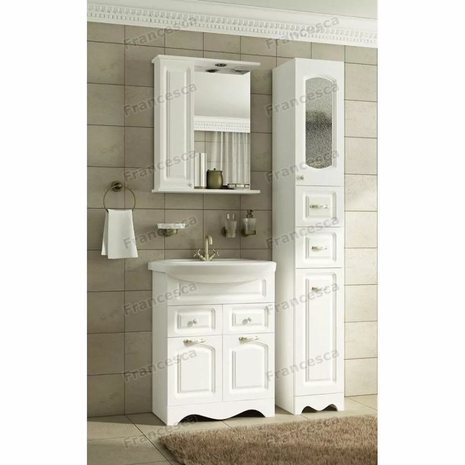 Мебель для ванной Francesca Империя 60 комплект, напольный, белый