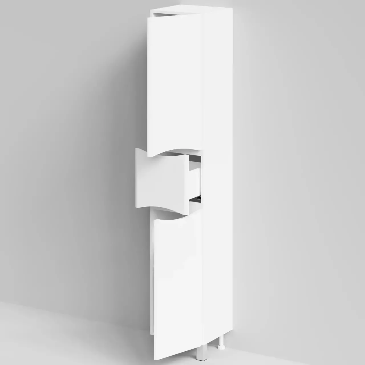 Пенал Vod-ok Адель 35 L/R, 2 двери, 1 ящик, напольный, белый + 13 цветов