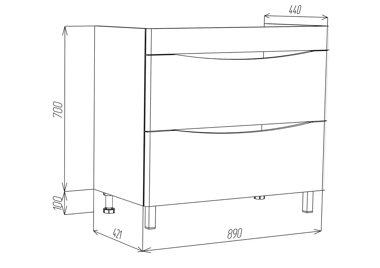 Тумба с раковиной Vod-ok Адель 90 напольная, белый + 13 цветов