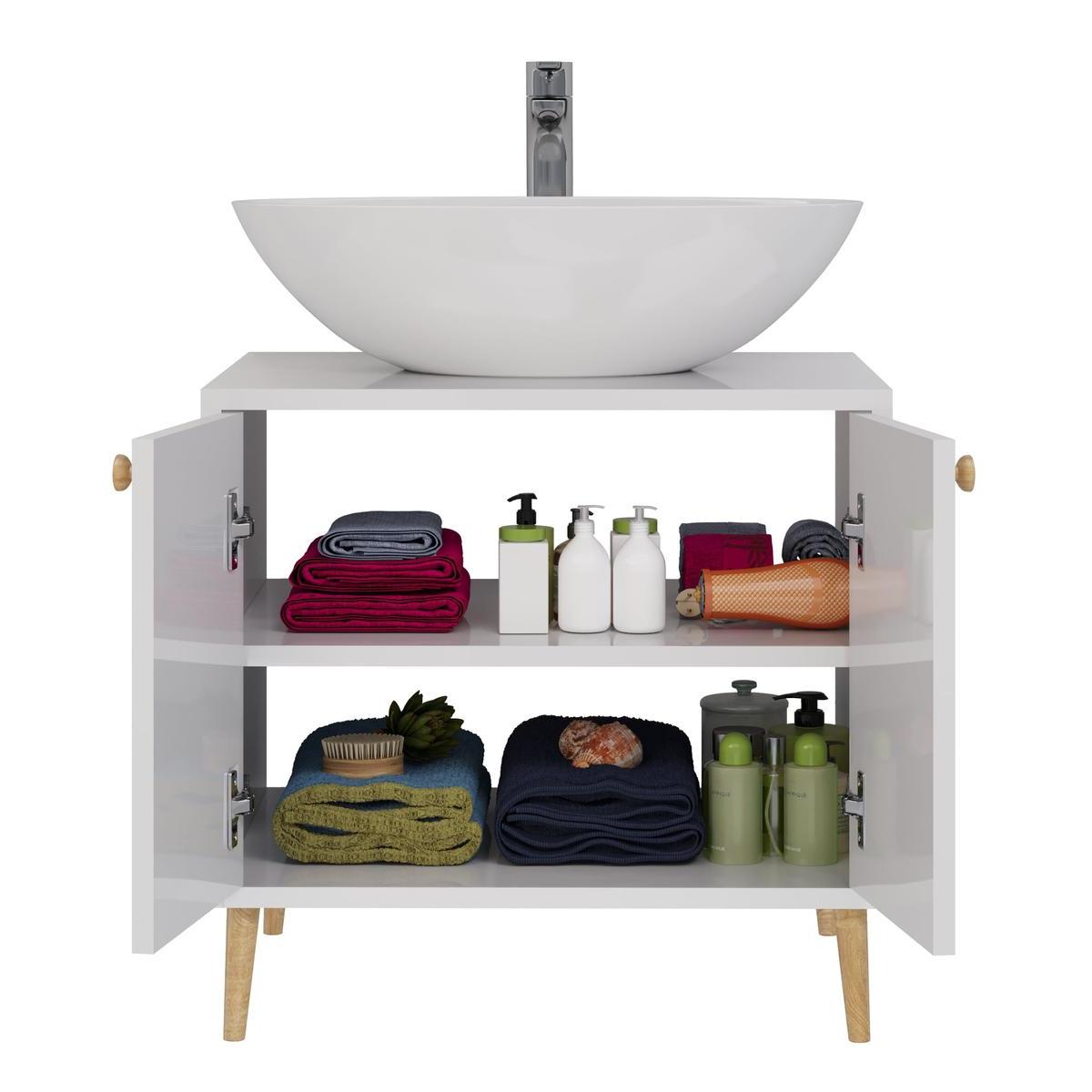 Тумба с раковиной напольная Dreja Luno 60 см, белый