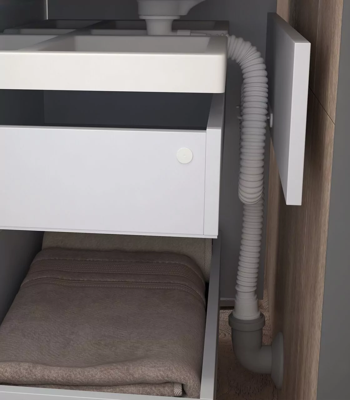 Тумба подвесная Vigo Grani 75 с раковиной Оскар 75, 1 ящик, белый