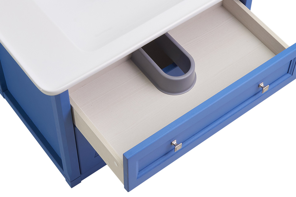 Мебель для ванной ASB Woodline Толедо 85 комплект, подвесной, синий, хром