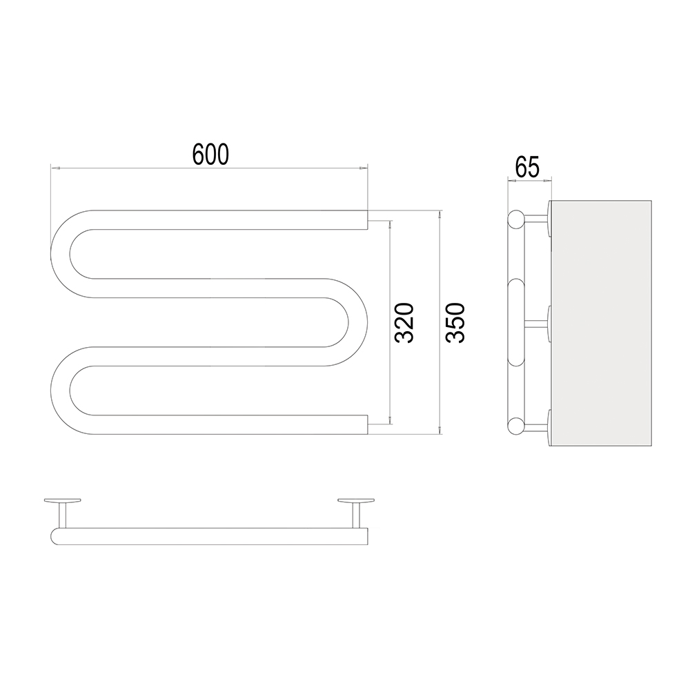 Полотенцесушитель электрический Terminus М-обр 60х35