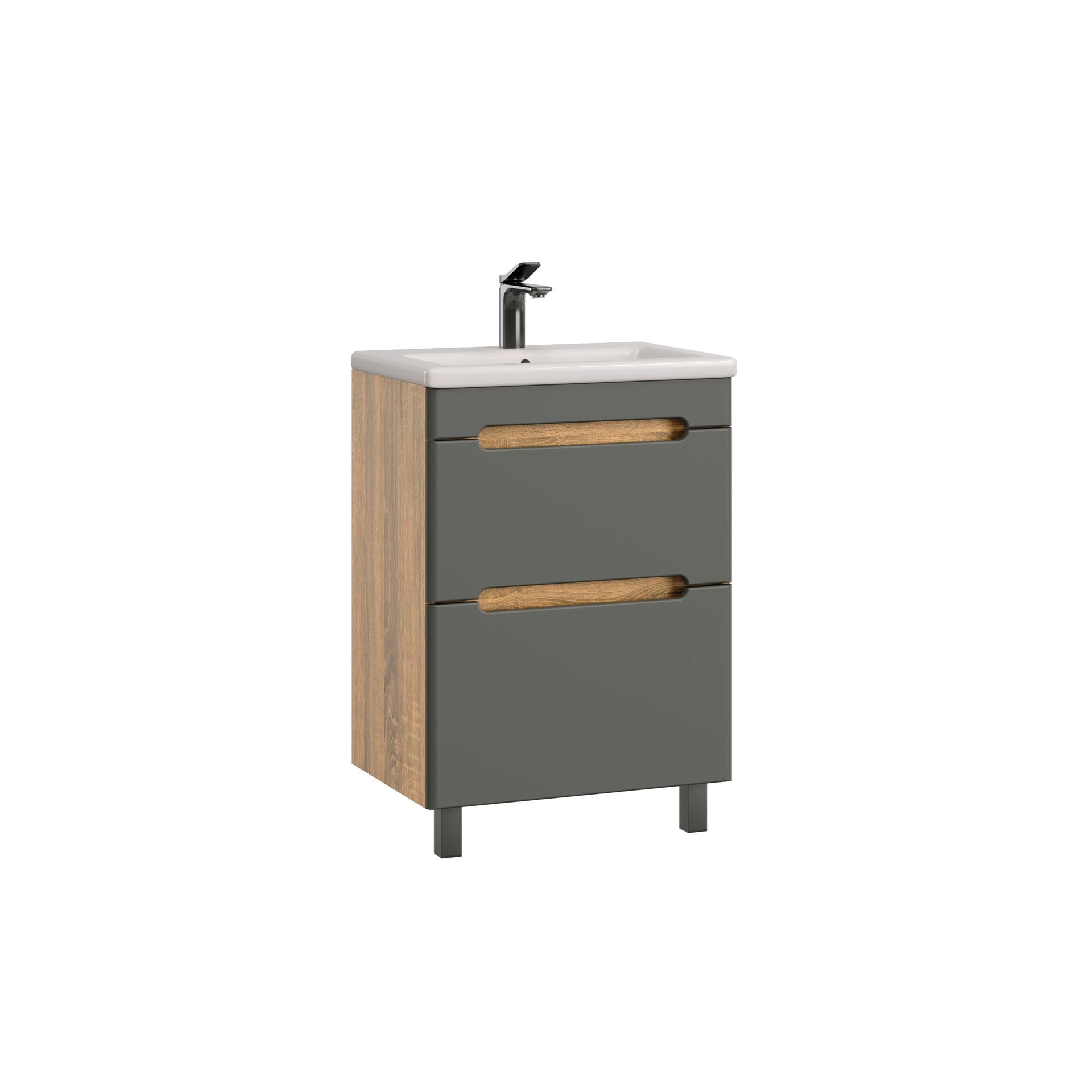 Тумба подвесная SanStar Diva 50 с раковиной Como 50 (комплект), Gold Craft