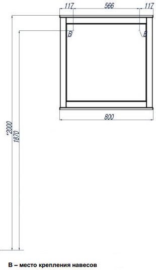 Зеркало Aquaton Леон 80 дуб белый