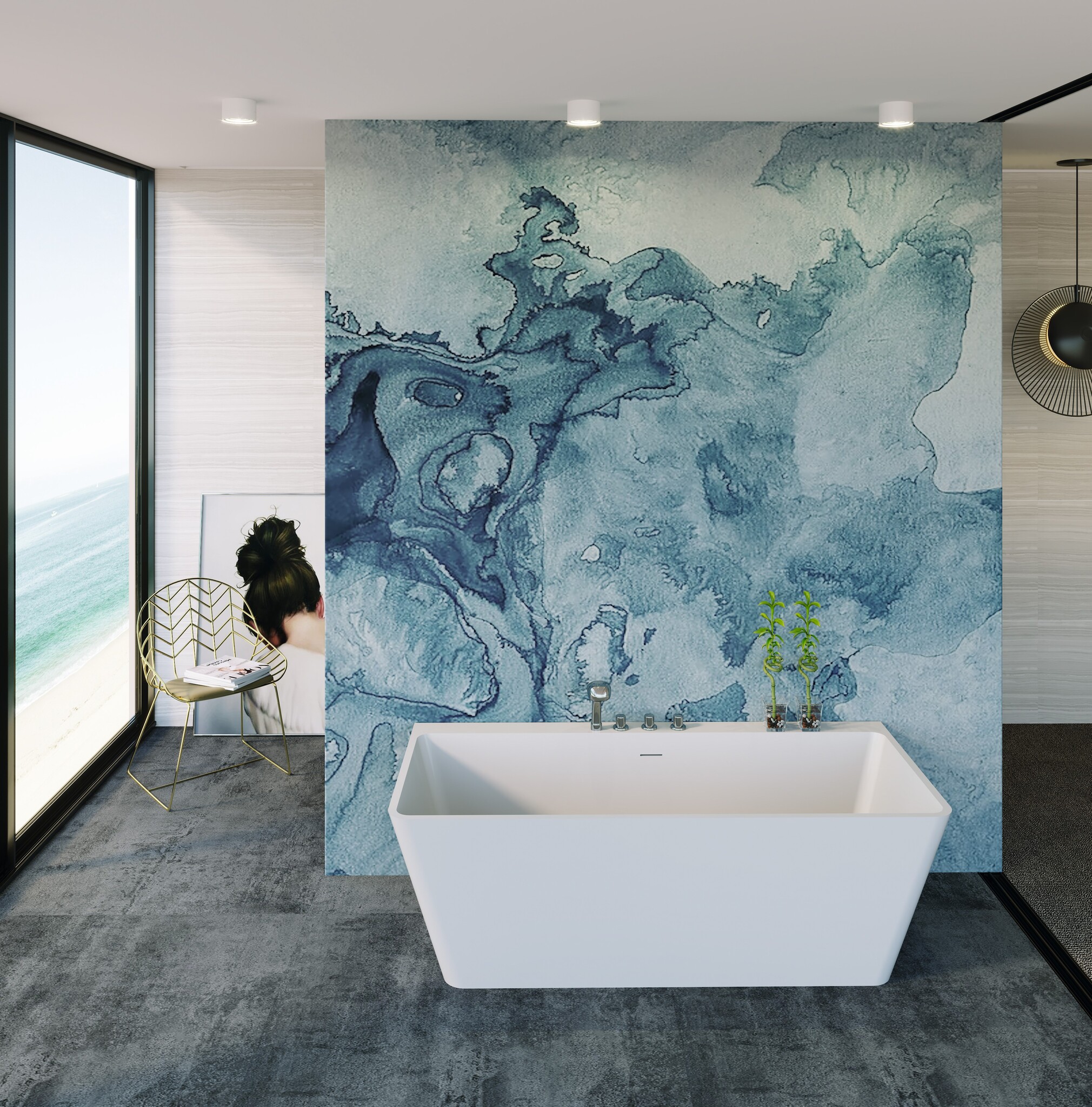 Ванна из искусственного камня Timo solid ERIKA1700 (1700*750*580)