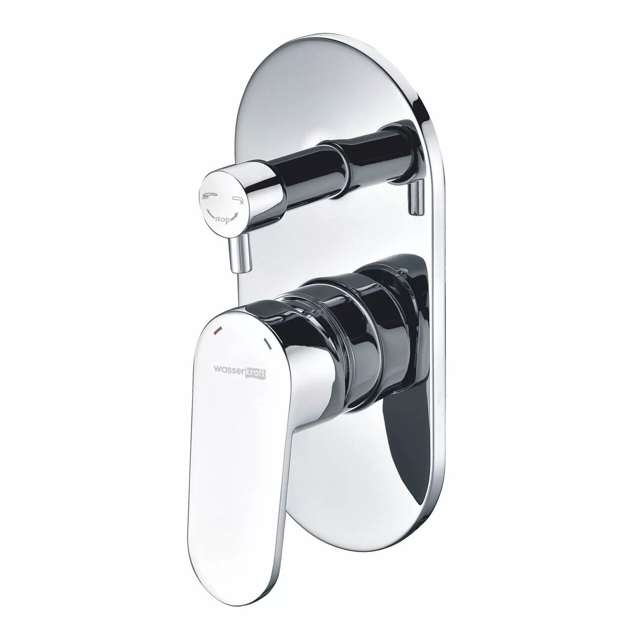 Смеситель с переключателем WasserKraft Donau 5341 встраиваемый, на 2 выхода, хром