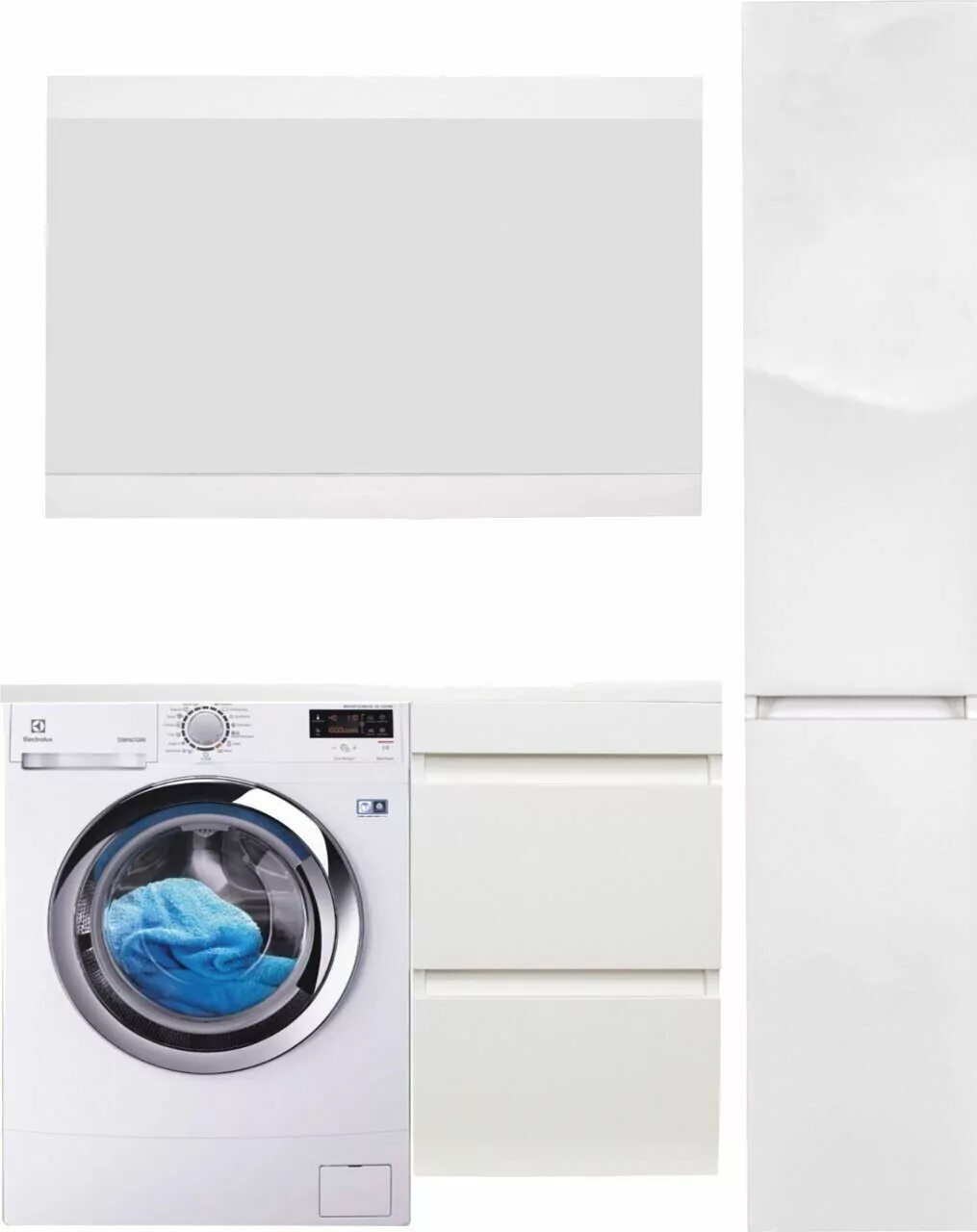 Тумба подвесная Style Line Даллас 100 Люкс Plus Эмаль с раковиной Даллас 100 под стиральную машину, правая, белая